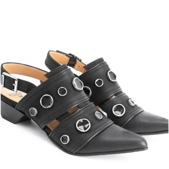 John Fluevog Shoes - Pointed Black Mule “Truth Serena” by John Fluevog